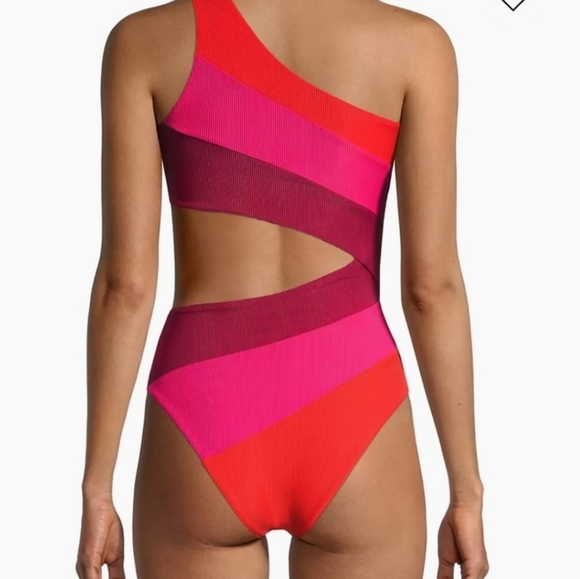 New!Beach Riot Joyce In Be Mine  Colorblock Cut-out One Piece Swimsuit - Picture 4 of 16